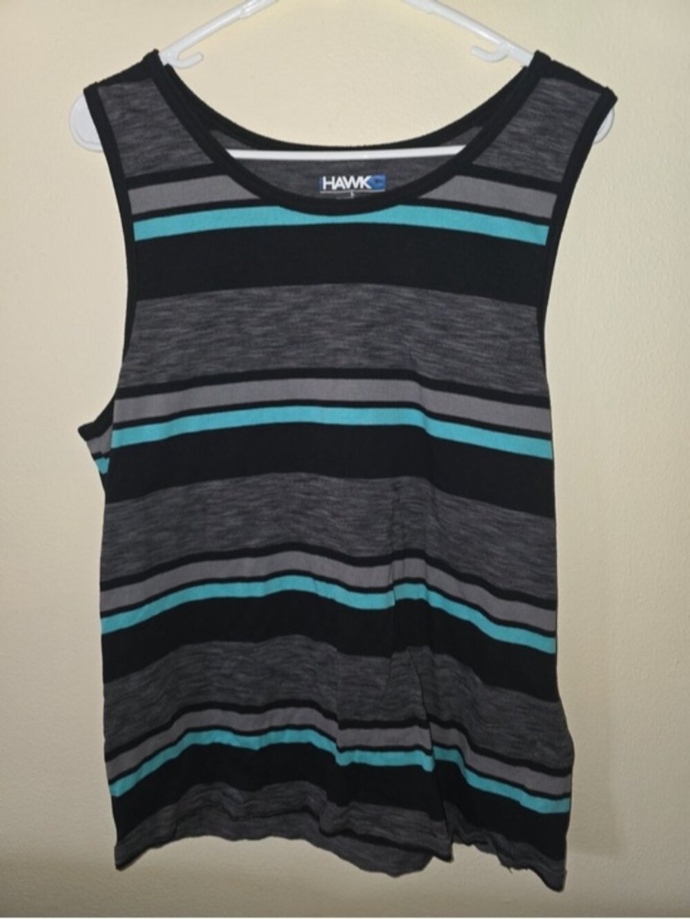 Tony Hawk Black, Gray & Teal Striped Tank Top